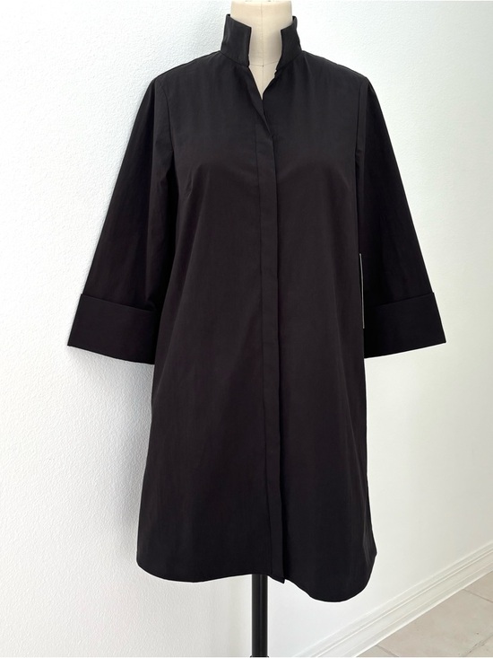 Tuckernuck Charlie Mini Dress NWT Black Cotton Blend 3/4 Sleeves Preppy M - Picture 2 of 9